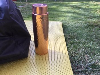 Dhaatu Pure Ayurvedic Copper Flask Design Bottle-500ml (Made In Nepal)