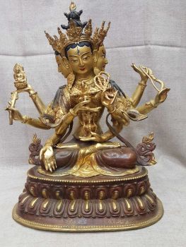 *Old Stock* Statue of Namgyalma Partly Gold Plated with Painted Face.
