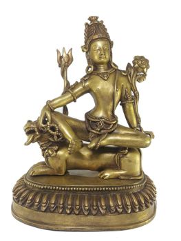  Statue of Marici Partly Gold Plated with Painted Face