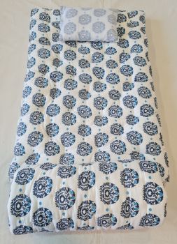 Blue flower pot baby bedding set