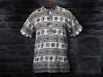 Nepali Handmade Cotton Sage Kurta , White 