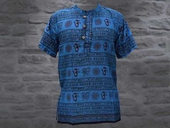 Nepali Handmade Cotton Sage Kurta , Blue Dying 