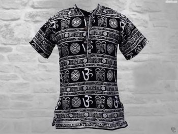 Nepali Handmade Cotton Sage Kurta , Black Dying 