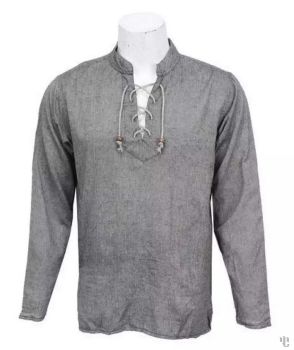 Nepali Handmade Cotton Kurta , Gray Dying 