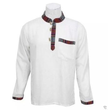 Nepali Handmade Cotton Kurta , White