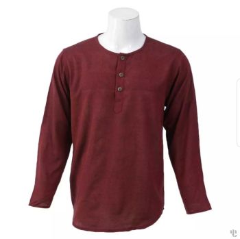 Nepali Handmade Cotton Kurta , Marron Dying 