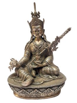 Masterpiece , Sterling Silver, 1360 Gram Statue of Padmasambhava, Old Stock