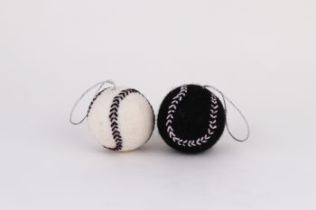 Baseball Embroidery Xmas Bauble