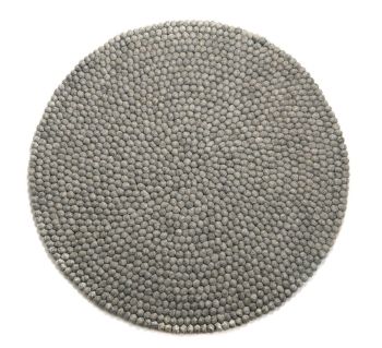 Handmade Woolen Grey Felt Ball Rug Mat Made In Nepal