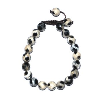 Negative Energy Absorbing Adjustable Size Rubber String Jasper Stone Bead Bracelets