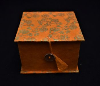 Floral Printed Design Lokta Paper Square Box