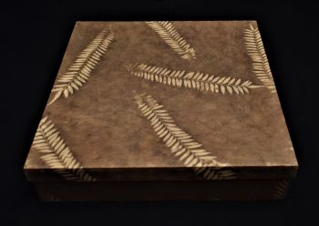 Fern Printed Design Lokta Paper Square Box