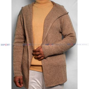 Pure Cashmere Hoodie jacket - Hand Made In Nepal 100 % Cashmere 2/26 count 12 Gauge Various size & Color Available