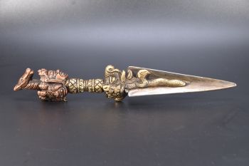 Rare 3 Head-faced Horse Buddhism Mahakala Phurba