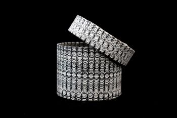 Lokta paper-cylindrical box-black & white printed