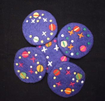 Handmade Felt Tea Mat Coaster Non-toxic and AZO free Non-harmful