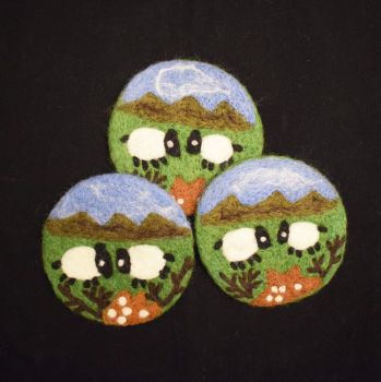 Handmade Felt Tea Mat Coaster Non-toxic and AZO free Non-harmful