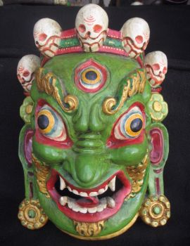Antique Masterquality Hand Carved Wooden Tibetan Tantrik Mask,Nepal