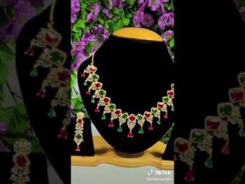 (584) American Diamond Necklace Set