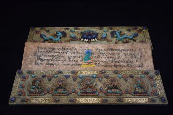 Metal And Stone Crafted Tibetan Buddhism Book