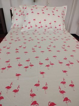 Flamingo Print  Bedsheet King Size