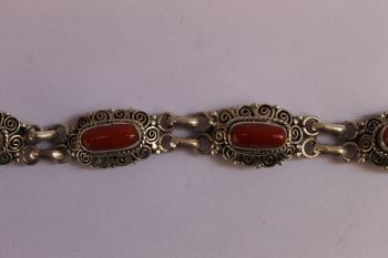 Handmade Coral Sterling Silver Bracelet