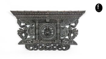 Peacock window with Dragon 