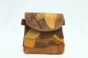 Small and Portable Leather Messenger Bag with Patterned Design