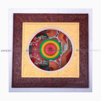 Paper Wall hanging made with Nepali Lokta paper and with round wooden and paper roll.