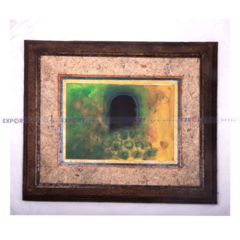 Paper wall hanging made with nepali lokta with modern art framing.