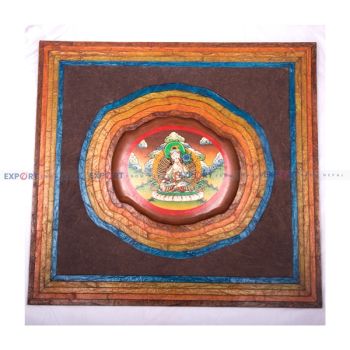 Paper wall hanging made nepali lokta with wooden tara art framing.