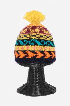 100% Pure Woolen Soft & Warm Multi-Colored Beanie Hat