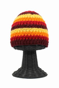 100% Pure Woolen Soft & Warm Multi-Colored Striped Beanie Hat