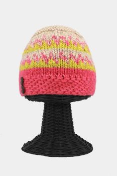 100% Woolen Outside and Polyester Inside Stretchable Soft & Warm Multi-Colored Patterned Women's Beanie Hat