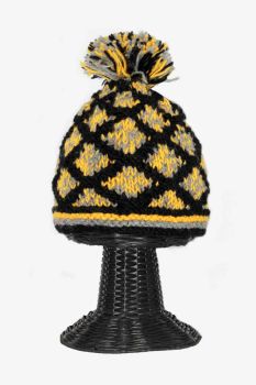 100% Pure Wool Outside and Polyester Inside Soft & Warm Stretchy Multi-Colored Beanie Hat