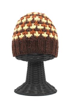 100% Woolen Outside and Polyester Inside Stretchable Soft & Warm Multi-Colored Patterned Beanie Hat