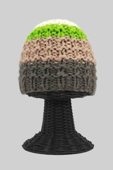 100% Woolen Outside and Polyester Inside Stretchable Soft & Warm Multi-Colored Beanie Hat