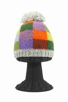 100% Woolen Outside and Polyester Inside Stretchable Soft & Warm Multi-Colored Beanie Hat