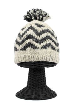100% Woolen Outside and Polyester Inside Soft & Warm Stretchable Multi-Colored Patterned Beanie Hat