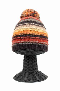 100% Woolen Outside and Polyester Inside Soft & Warm Stretchable Multi-Colored Beanie Hat