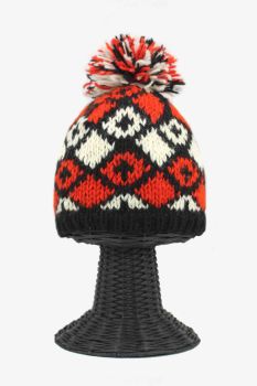 100% Woolen Outside and Polyester Inside Soft & Warm Stretchable Multi-Colored Beanie Hat