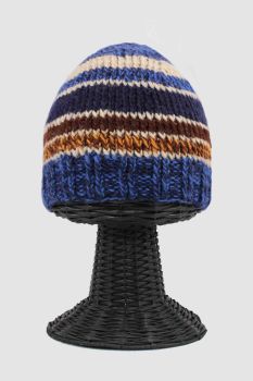 100% Woolen Outside and Polyester Inside Stretchable Soft & Warm Multi-Colored Beanie Hat