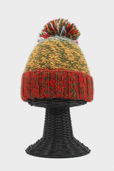 100% Woolen Outside and Polyester Inside Stretchable Soft & Warm Multi-Colored Beanie Hat