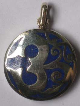 Hindu and  Buddhism Om Lapis pendant 