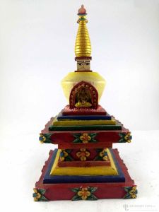 Wooden Stupa Painted