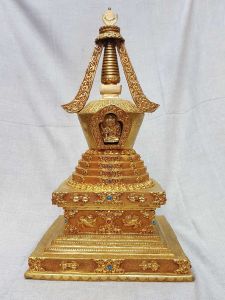 Namgyalma Stupa Full Fire Gold Plated Deep Carving