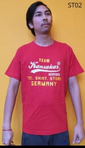 100% Cotton Linen Red T shirt