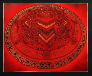 Tibetan Thangka of Palace Kalachakra Mandala