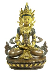  Old Stock Statue of Aparmita Partly Gold Plated , Painted Face, Last Piece 