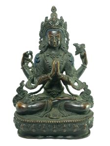  Old Stock Statue of Chenrezig Oxidized , Last Piece 